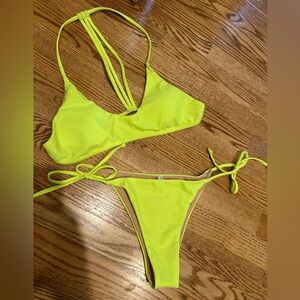Neon two piece string bikini, never worn, size large